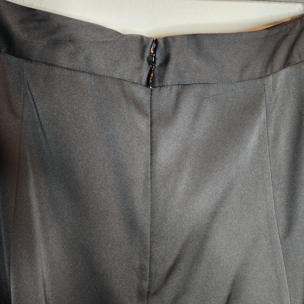 NWT City Chic Black Satin Midi A-Line Pleat Skirt Size 20 - Picture 11 of 15